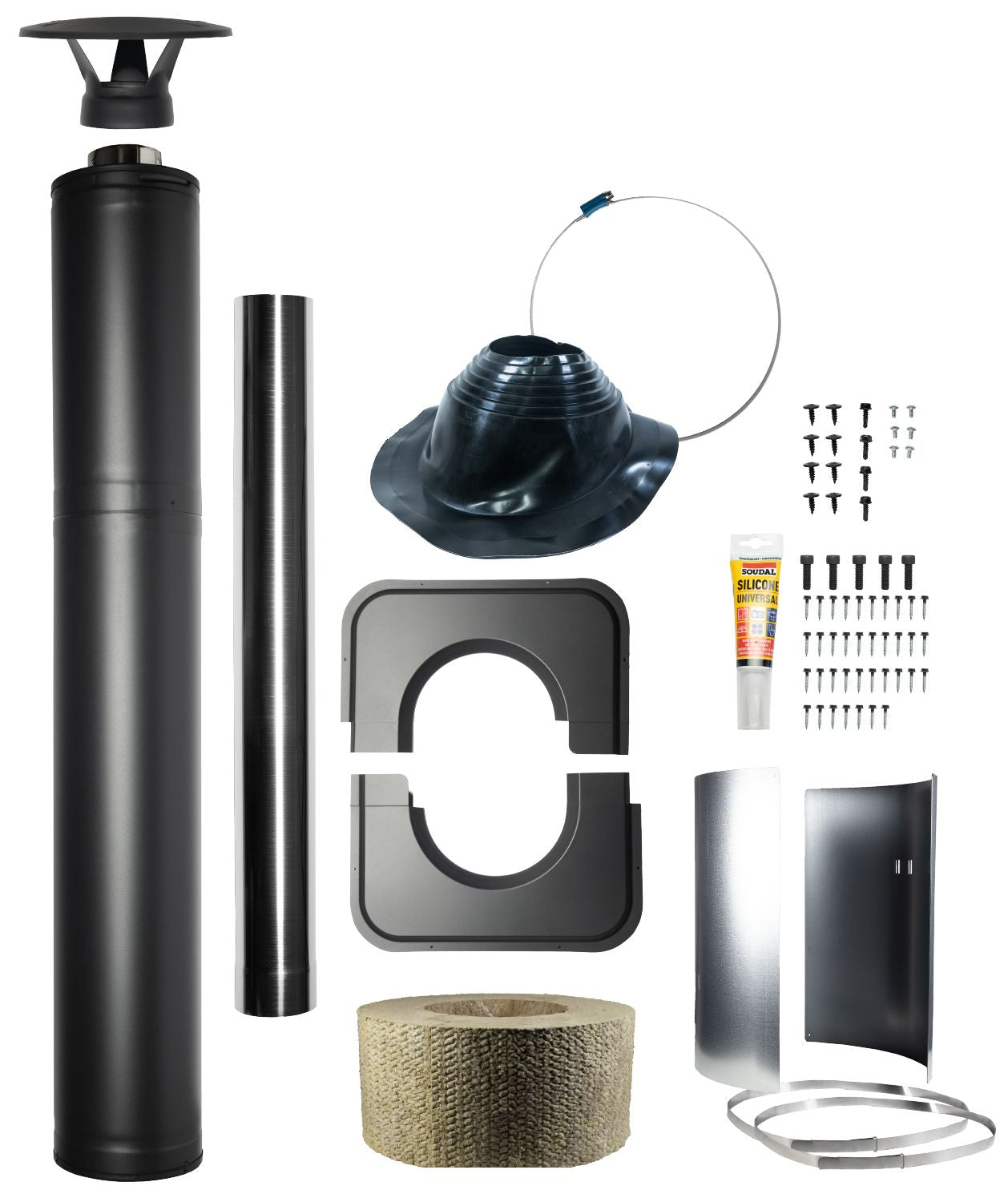 Steel chimney Harvia 1500 mm black