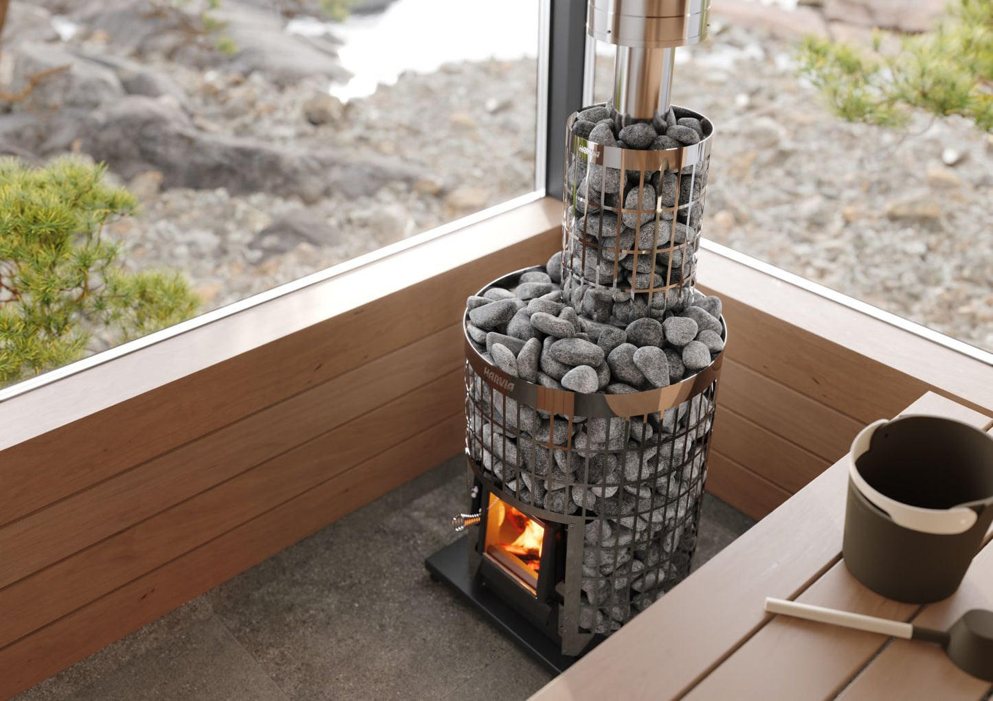 Sauna heater stones Harvia rounded 10-15 cm 20 kg
