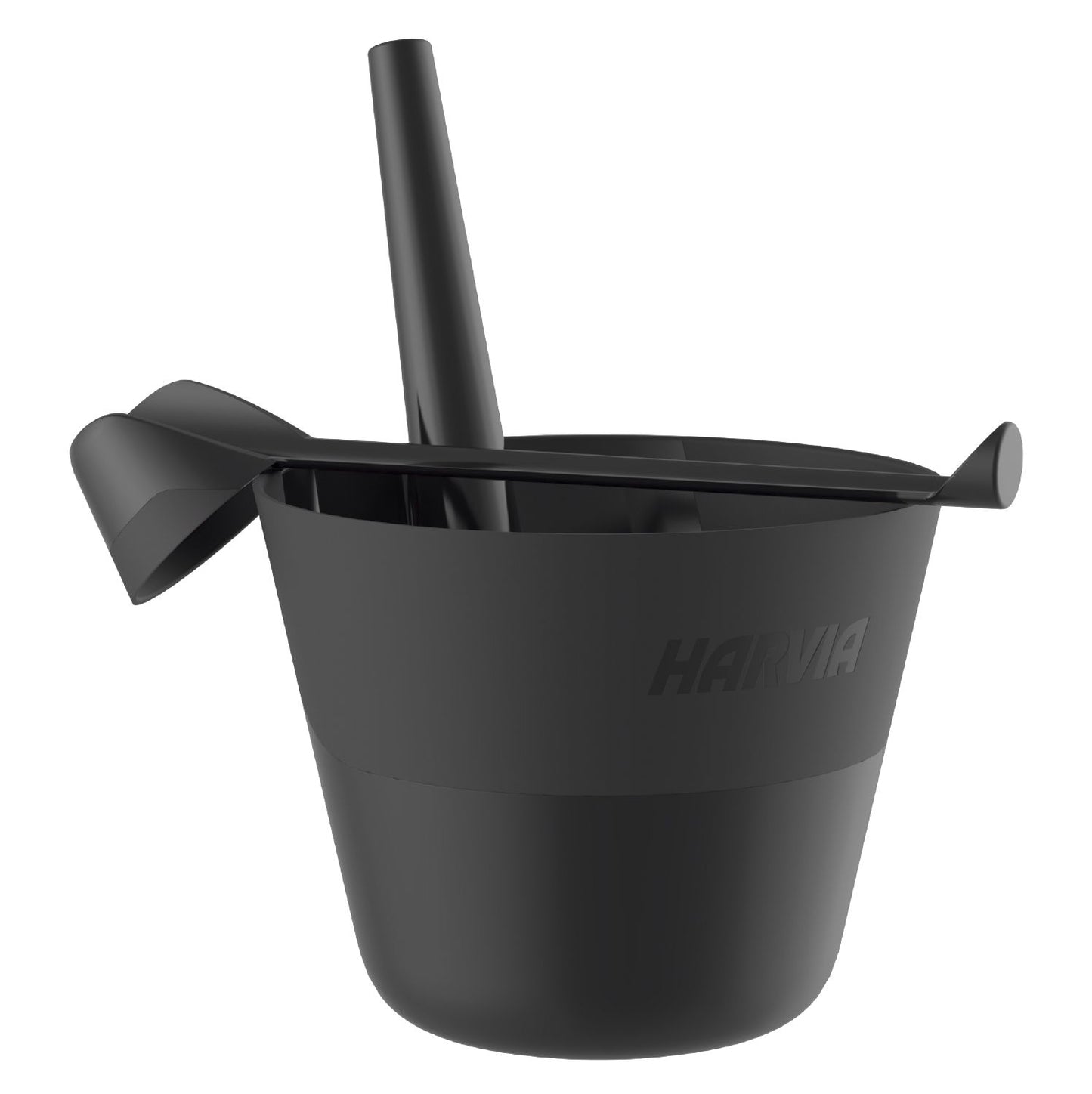 Sauna accessory Harvia Click pail and ladle plastic, black
