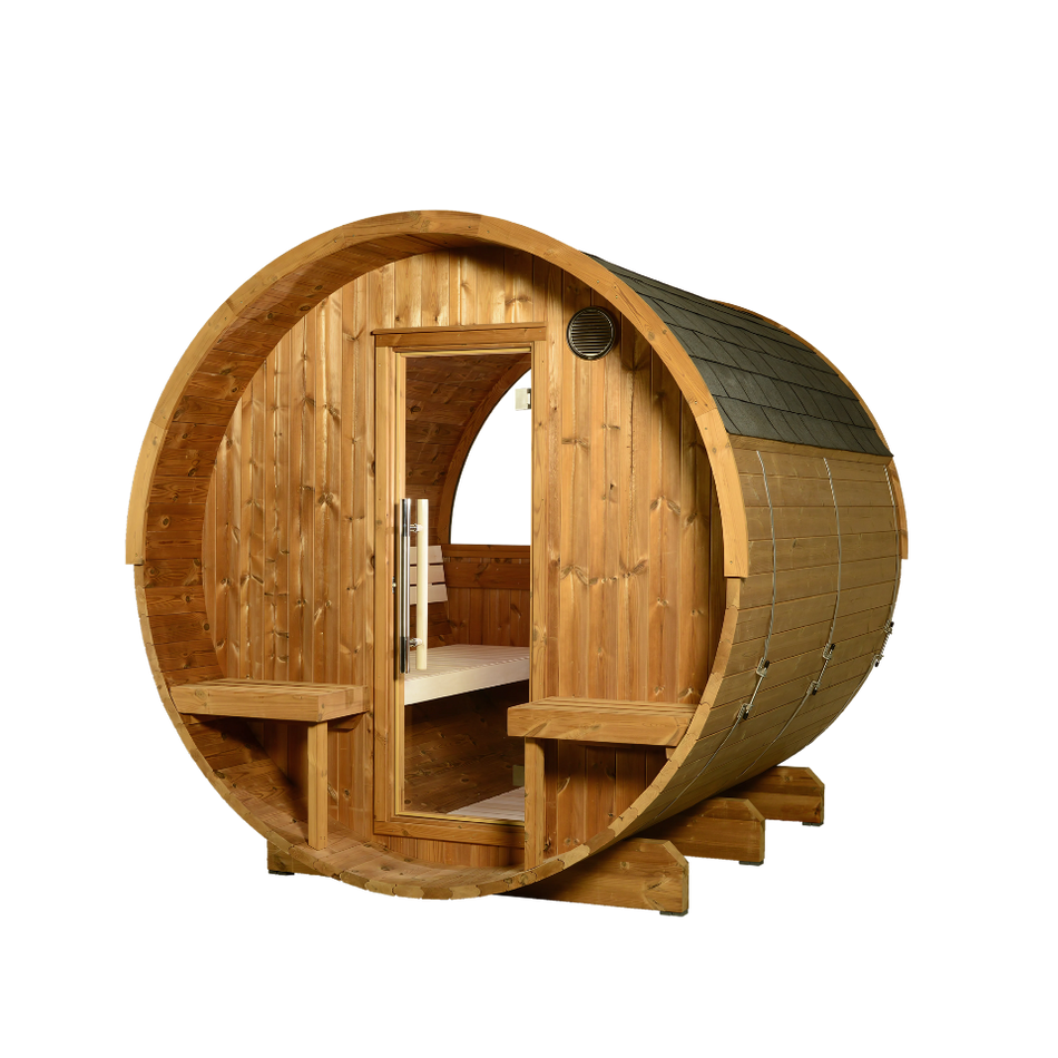 Evander Outdoor Traditional 4-6 Person Barrel Sauna