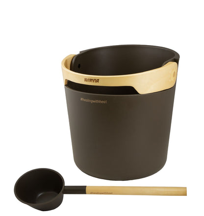 Sauna Accessory Harvia Helmi pail and ladle Chocolate