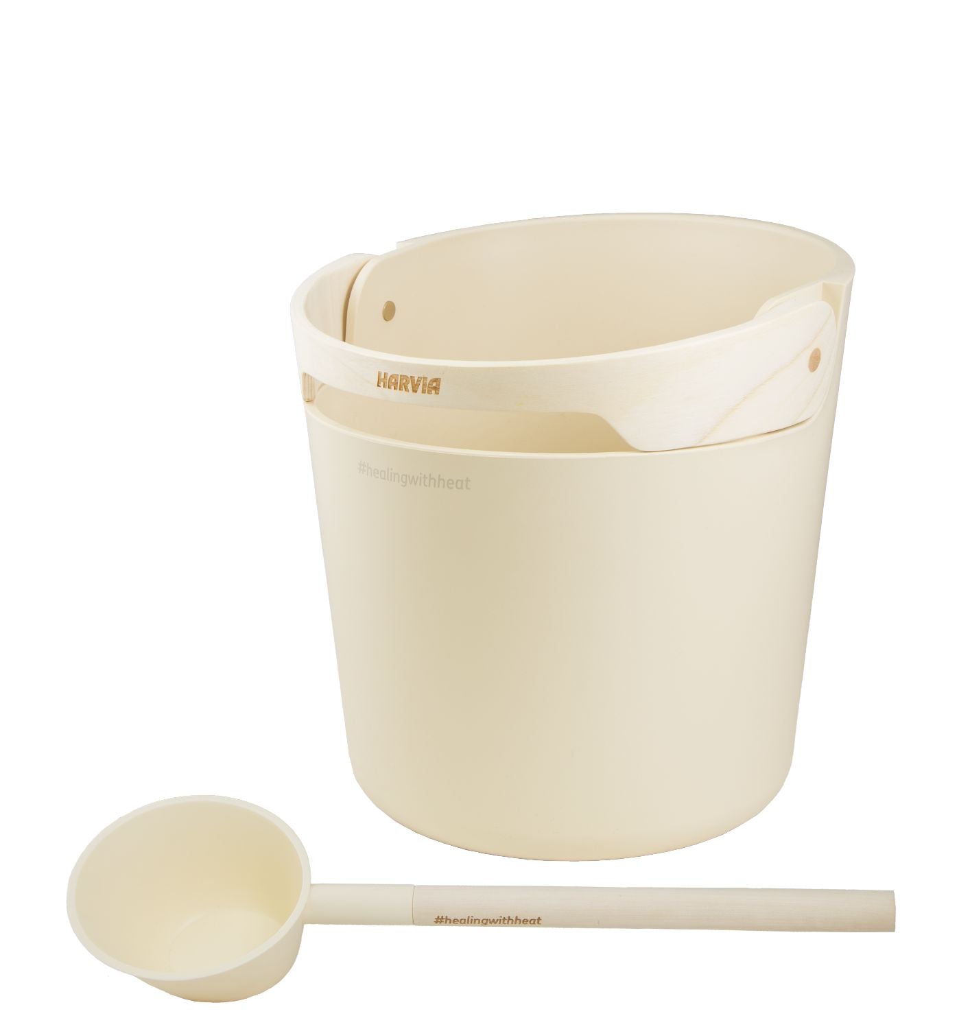 Sauna Accessory Harvia Helmi pail and ladle Ivory