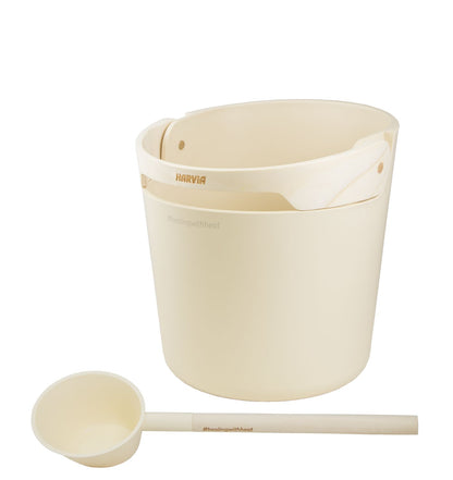 Sauna Accessory Harvia Helmi pail and ladle Ivory