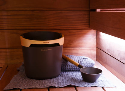 Sauna Accessory Harvia Helmi pail and ladle Chocolate