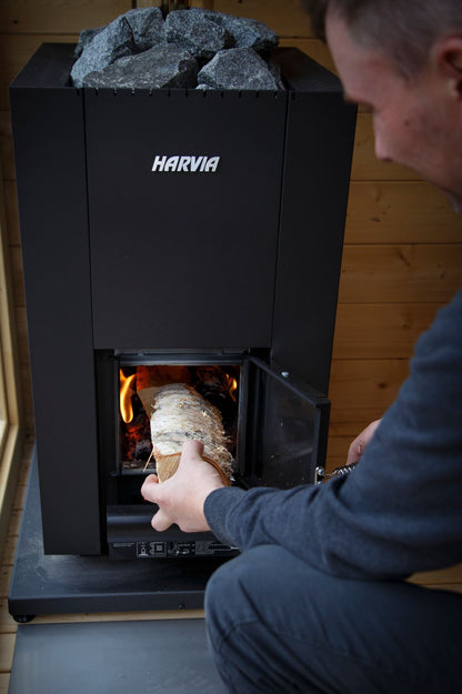 Wood burning heater Harvia Linear 18 compact black
