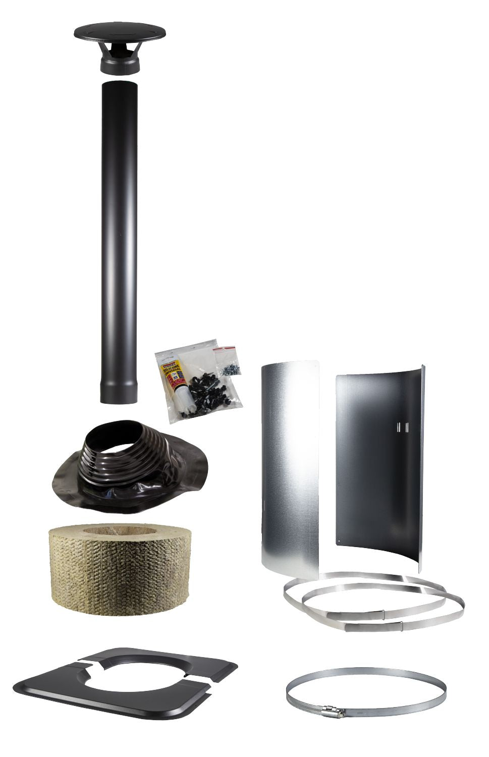 Steel Chimney tilted accessori kit, black