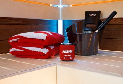 Water-resistant sauna speaker Harvia red