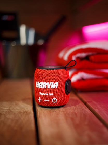 Water-resistant sauna speaker Harvia red