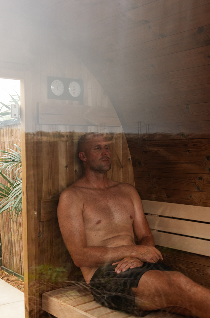 Takoa Half Moon Classic Outdoor Traditional 4-6 Person Barrel Sauna