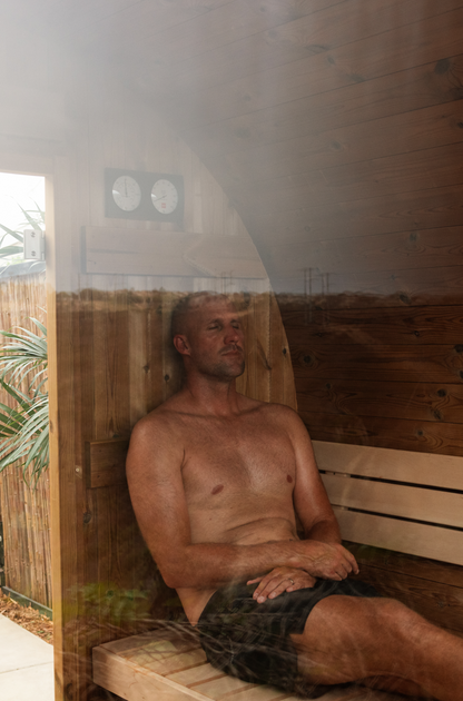 Takoa Half Moon Classic Outdoor Traditional 4-6 Person Barrel Sauna