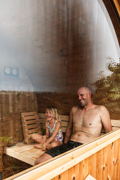 Takoa Half Moon Classic Outdoor Traditional 4-6 Person Barrel Sauna