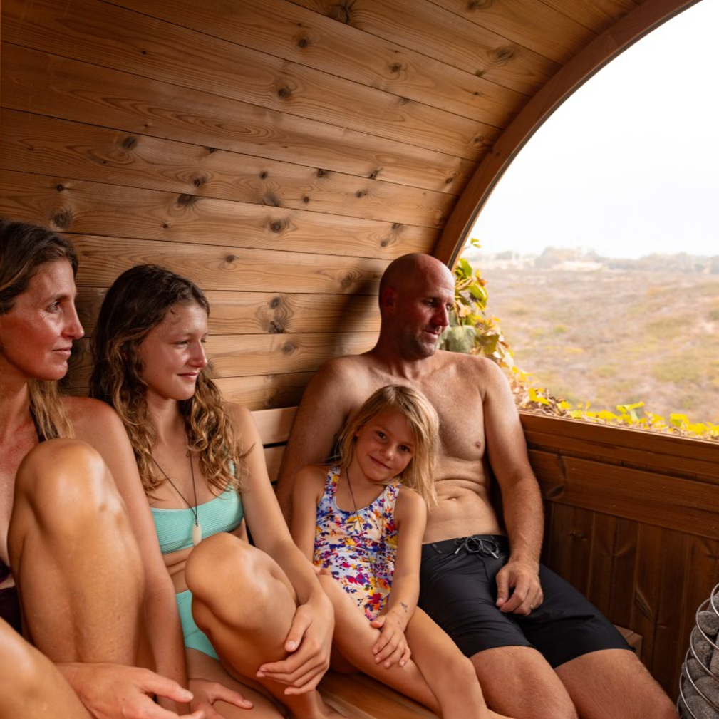 Takoa Half Moon Classic Outdoor Traditional 4-6 Person Barrel Sauna