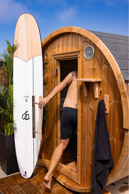 Takoa Half Moon Classic Outdoor Traditional 4-6 Person Barrel Sauna