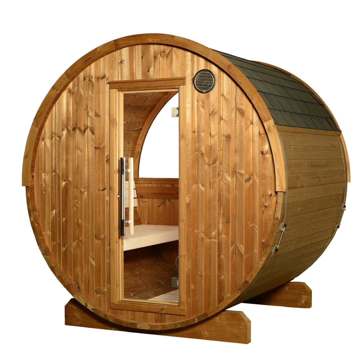 Takoa Half Moon Classic Outdoor Traditional 4-6 Person Barrel Sauna