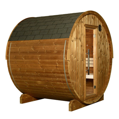 Takoa Half Moon Classic Outdoor Traditional 4-6 Person Barrel Sauna
