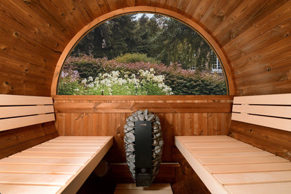 Takoa Half Moon Classic Outdoor Traditional 4-6 Person Barrel Sauna